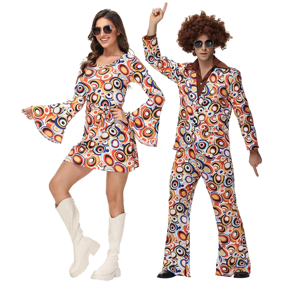 Women'S Fashion From The 70S - 男性女性レトロ 70 年代 80 年代ヒッピー衣装ディスコロックヒップホップコスプレカップル Purim