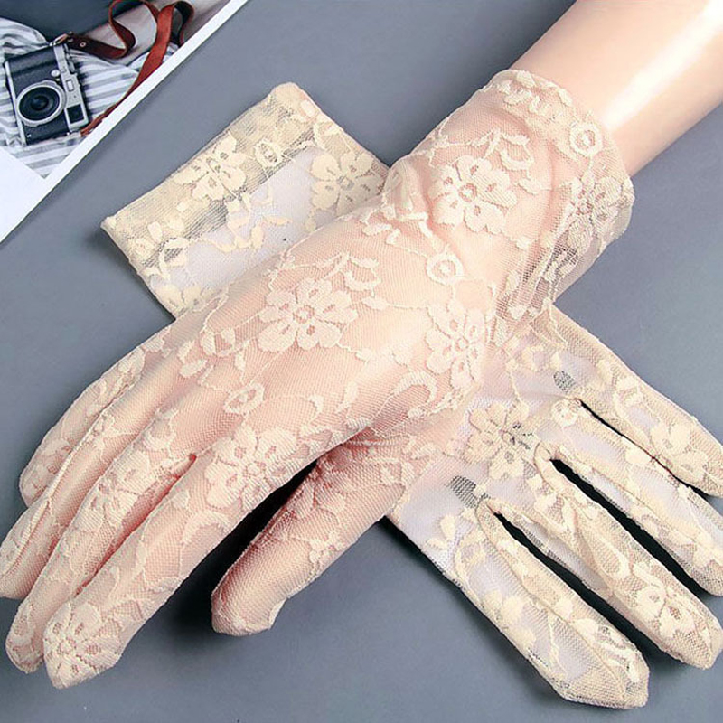 Women'S Fashion Gloves - 女性の手袋夏ショートレース通気性薄型スタイル優しいファッショナブルな手袋韓国のエレガントな屋外運転日焼け止め手袋