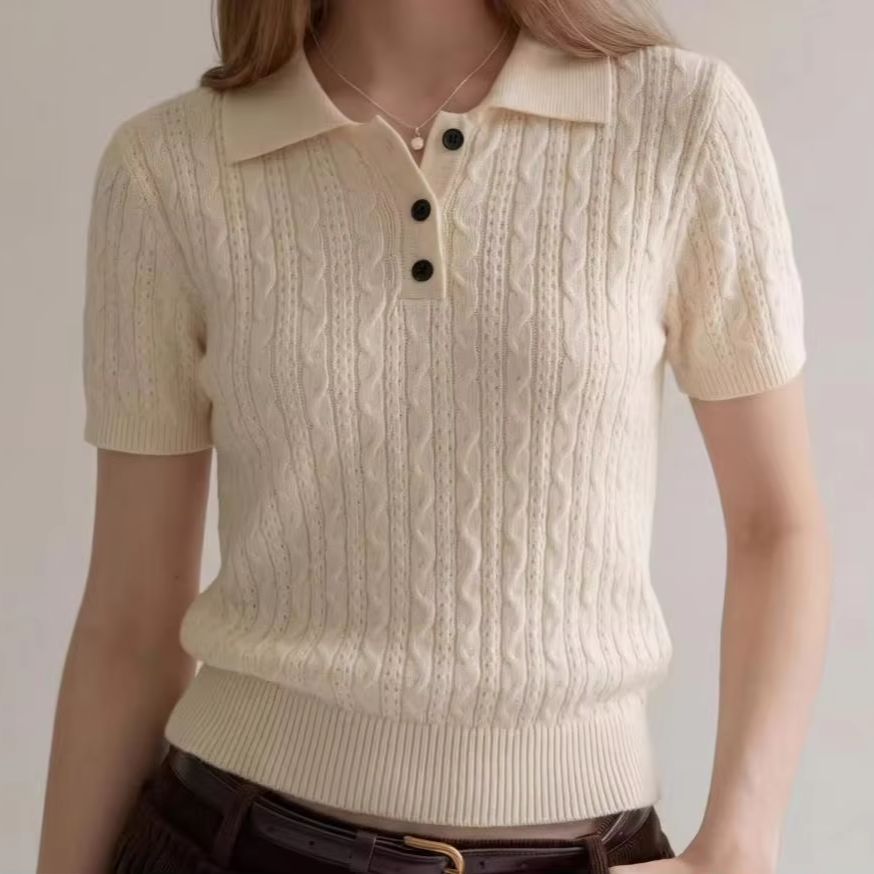 ファッションカジュアルスタイルツイストケーブルニットポロシャ - Women Fashion Style のレビューと価格
