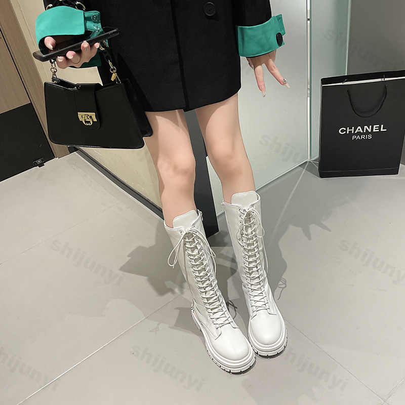 女性騎士のブーツプラットフォームチャンキーシューズファッショ - Women Fashion Trend 2025 のレビューと価格
