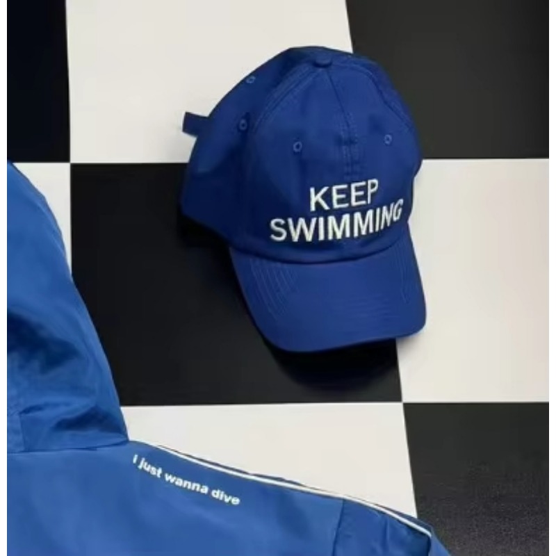 2026年トレンドの「Keep Swimming」新文字刺繍 - Women Fashion Hats のレビューと価格