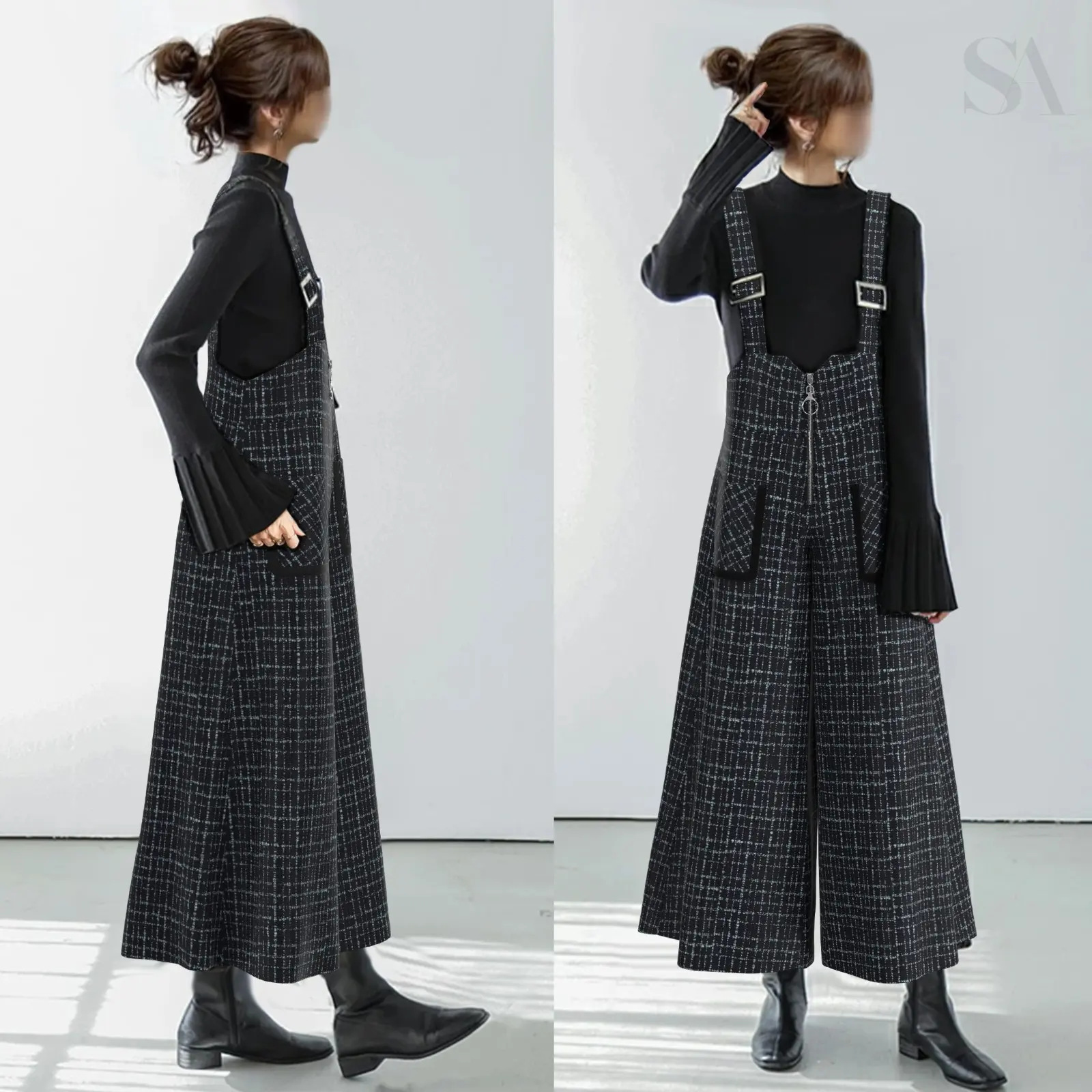 和風ヴィンテージユーティリティワイドレッグオーバーオール女性 - Women'S Fashion Utility Pants のレビューと価格