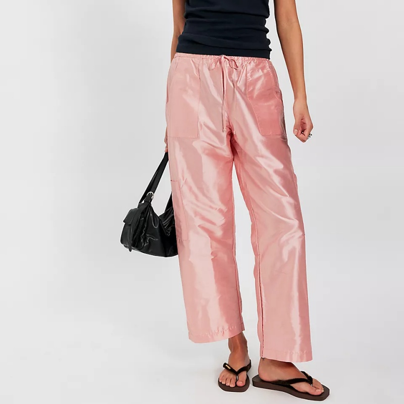 女性用Y2Kメタリックシャイニーカーゴパンツ、伸縮性のあるド - Women'S Fashion Utility Pants のレビューと価格