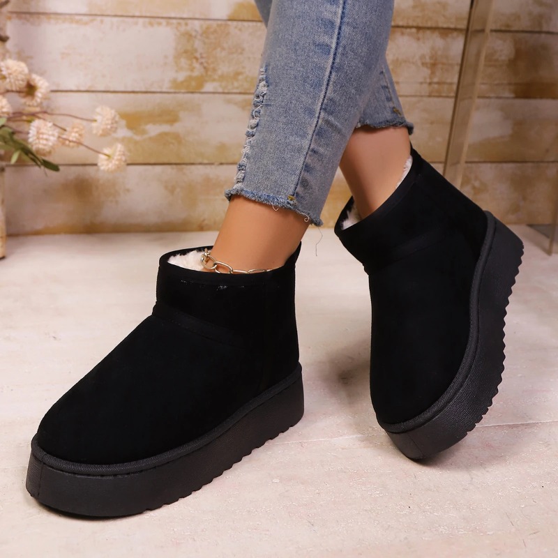 本物の羊皮ウールローカット暖かい快適な靴女性ファッションショ - Women Fashion Trend 2025 のレビューと価格