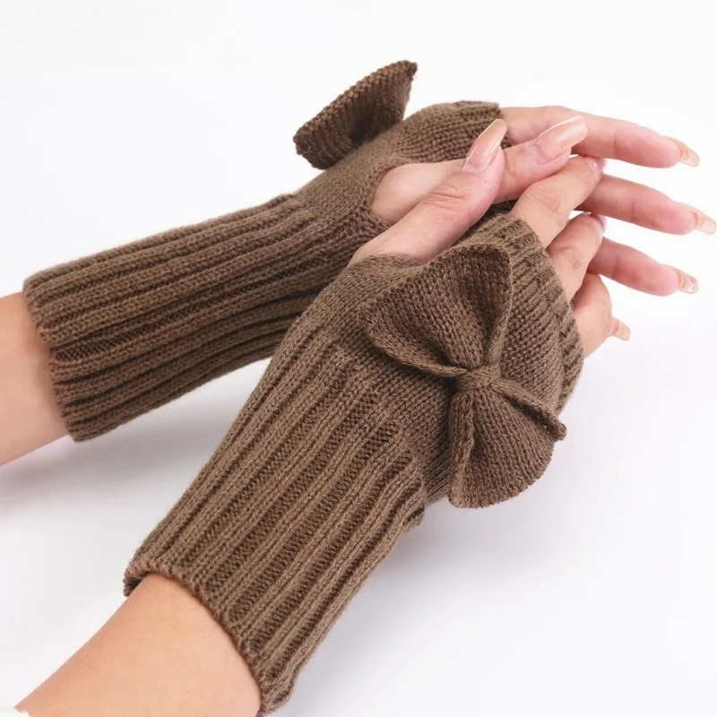 ニットボウフィンガーレスグローブ – 女性用の柔らかく暖かい - Women'S Fashion Gloves のレビューと価格