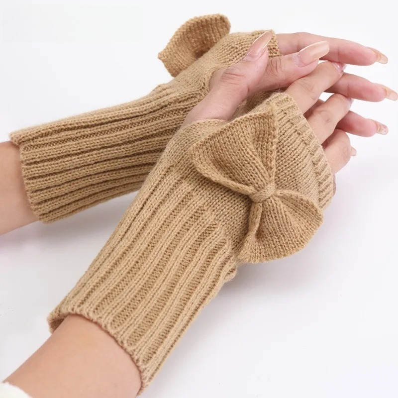 ニットボウフィンガーレスグローブ – 女性用の柔らかく暖かい - Women'S Fashion Gloves のレビューと価格