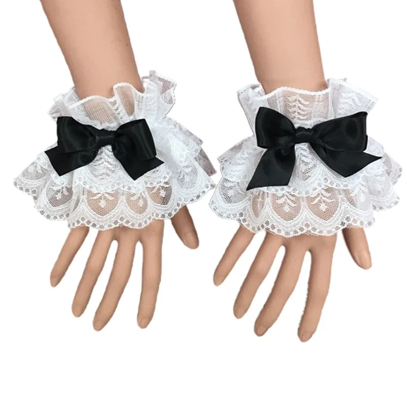 日本人女性女の子ロリータ多色リボン手袋フェイクスリーブカフス - Women'S Fashion Gloves のレビューと価格