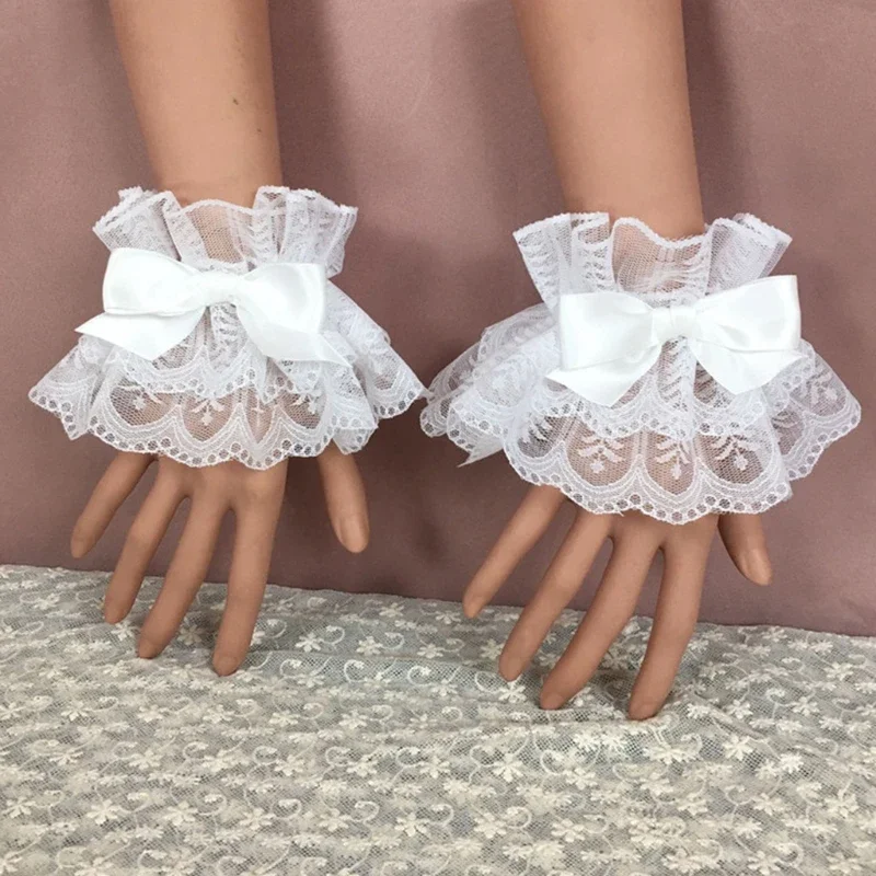 日本人女性女の子ロリータ多色リボン手袋フェイクスリーブカフス - Women'S Fashion Gloves のレビューと価格