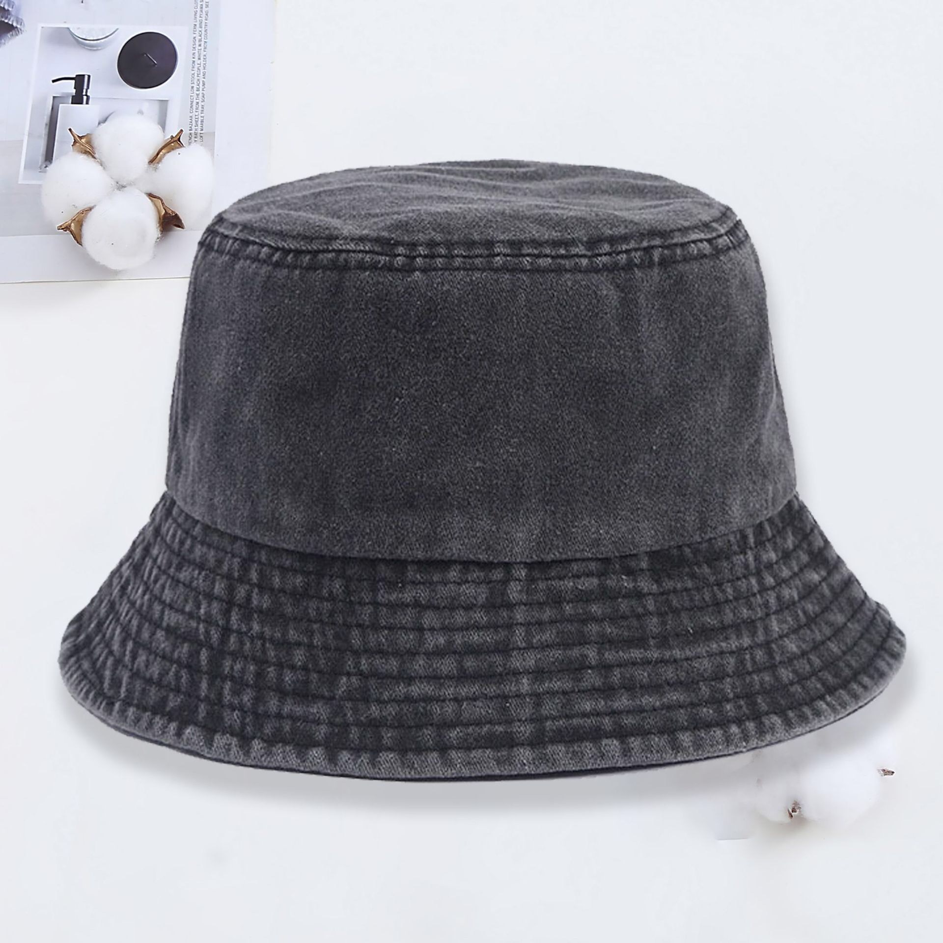 カスタムロゴ入りデニムバケットハット ファッションウォッシュ - Women Fashion Hats のレビューと価格