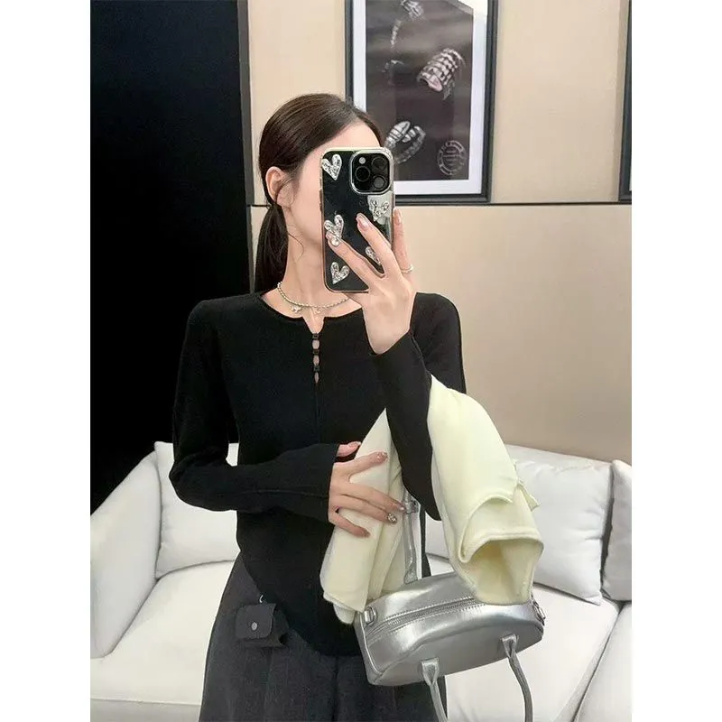 女性用アメリカンスタイル中空ニットトップス、スリムインナーウ - Women Fashion Style のレビューと価格
