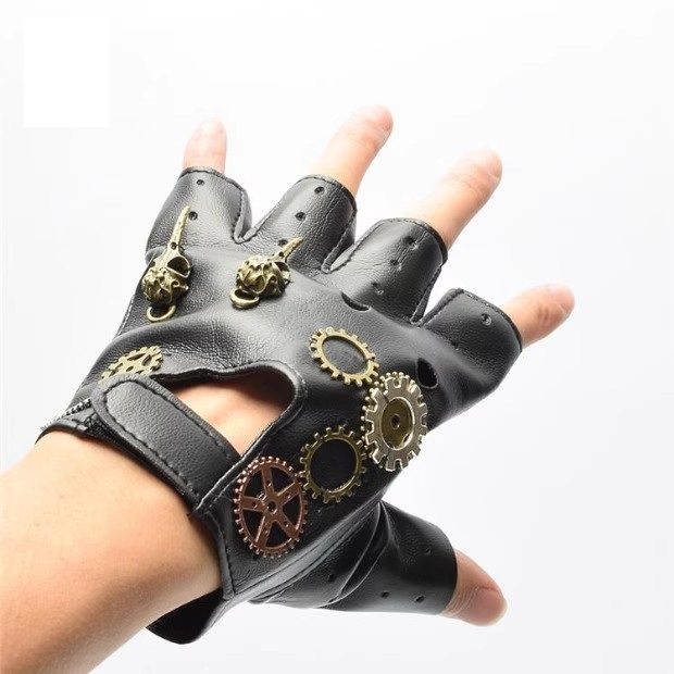 スチームパンク Pu レザー指なしコンパス手袋男性女性ファッ - Women'S Fashion Gloves のレビューと価格