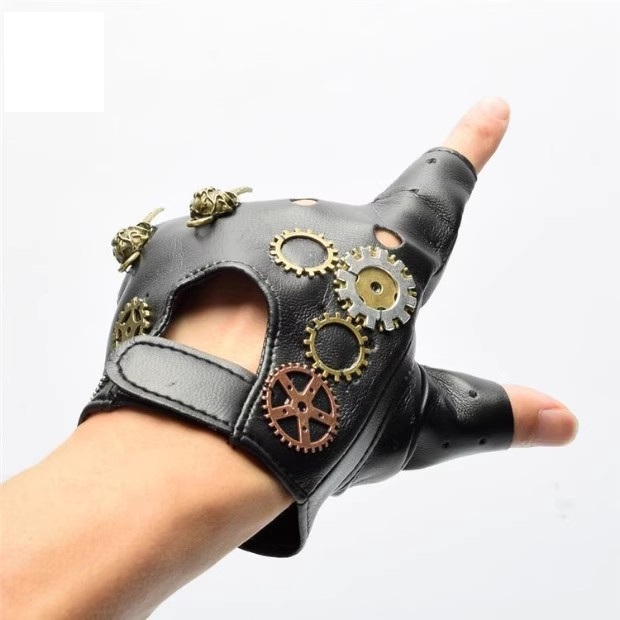 スチームパンク Pu レザー指なしコンパス手袋男性女性ファッ - Women'S Fashion Gloves のレビューと価格