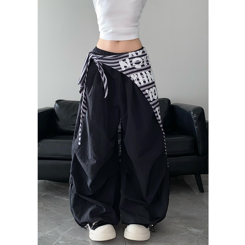 レディース Y2K パラシュートパンツ レイヤードデザイン  - Women'S Fashion Utility Pants のレビューと価格