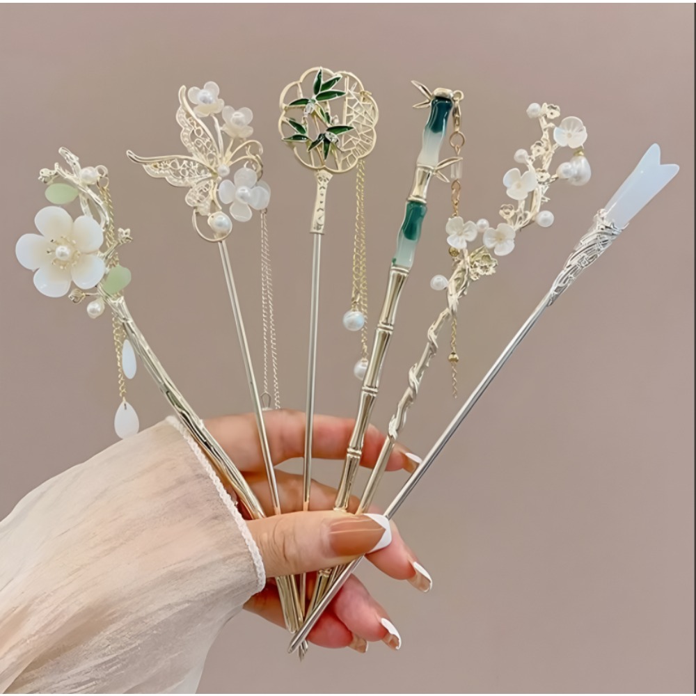 1/6 個エレガントな中国風のタッセルヘアスティック伝統的な - Women Fashion Hub のレビューと価格