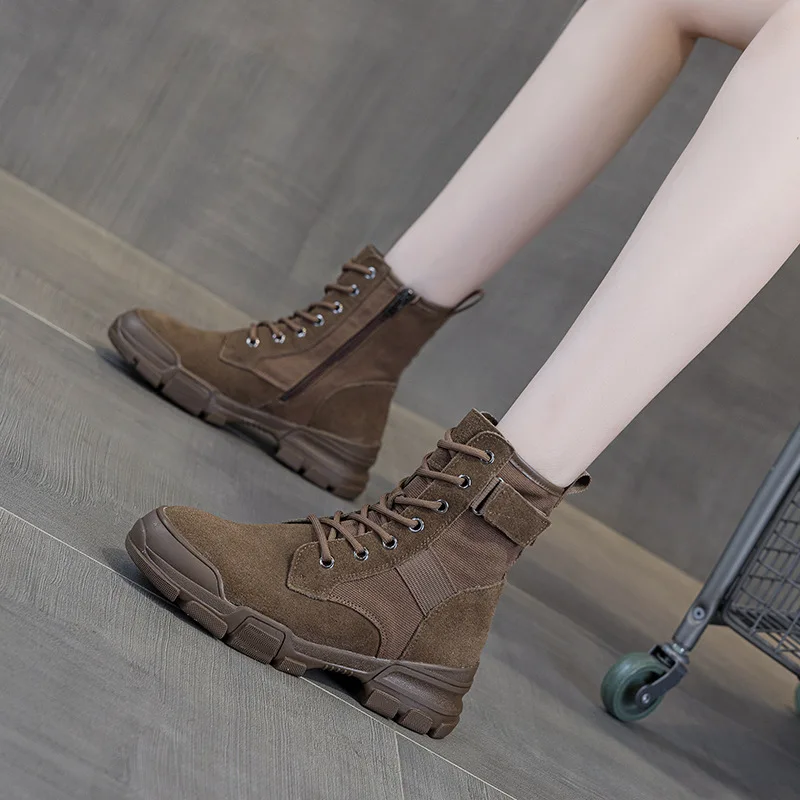 レザーファッションレディースブーツ、冬用レディーススポーツシ - Women'S Fashion Hiking Boots のレビューと価格
