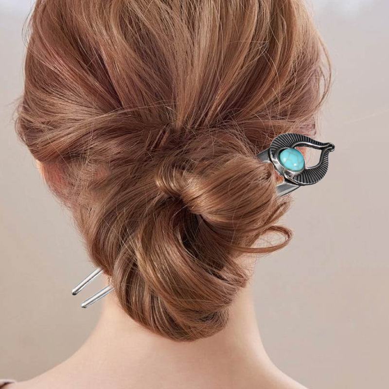 エジプトターコイズ U 字型ヘアフォークヘアピン女性のための - Women Fashion Hub のレビューと価格