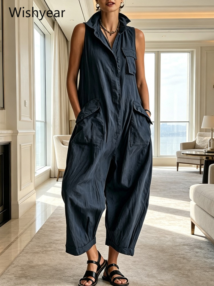 レディースファッションユーティリティジャンプスーツ ネイビー - Women'S Fashion Utility Pants のレビューと価格
