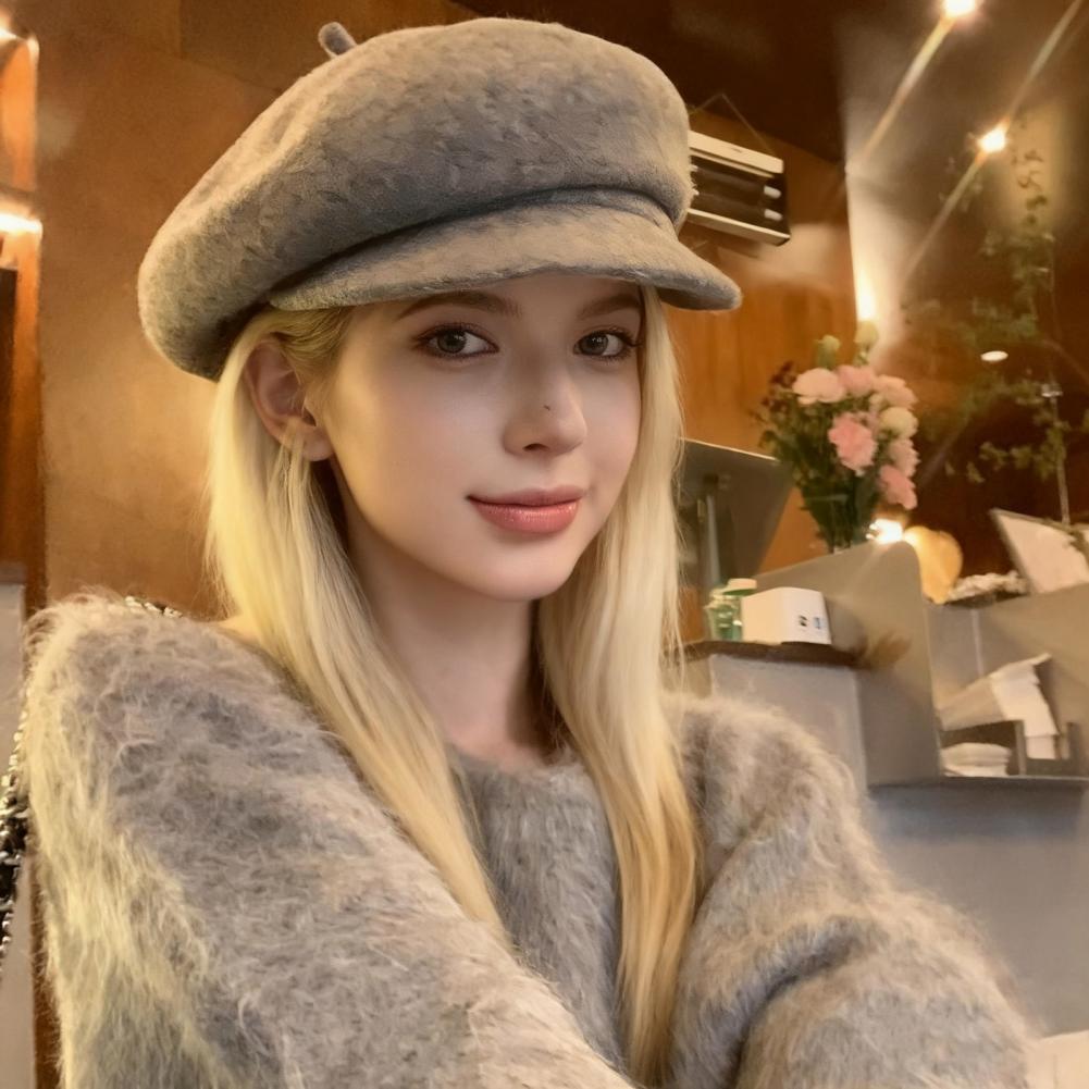スタイルベレー帽女性用ベレー帽冬暖かい帽子ソリッドカラードー - Women Fashion Hats のレビューと価格
