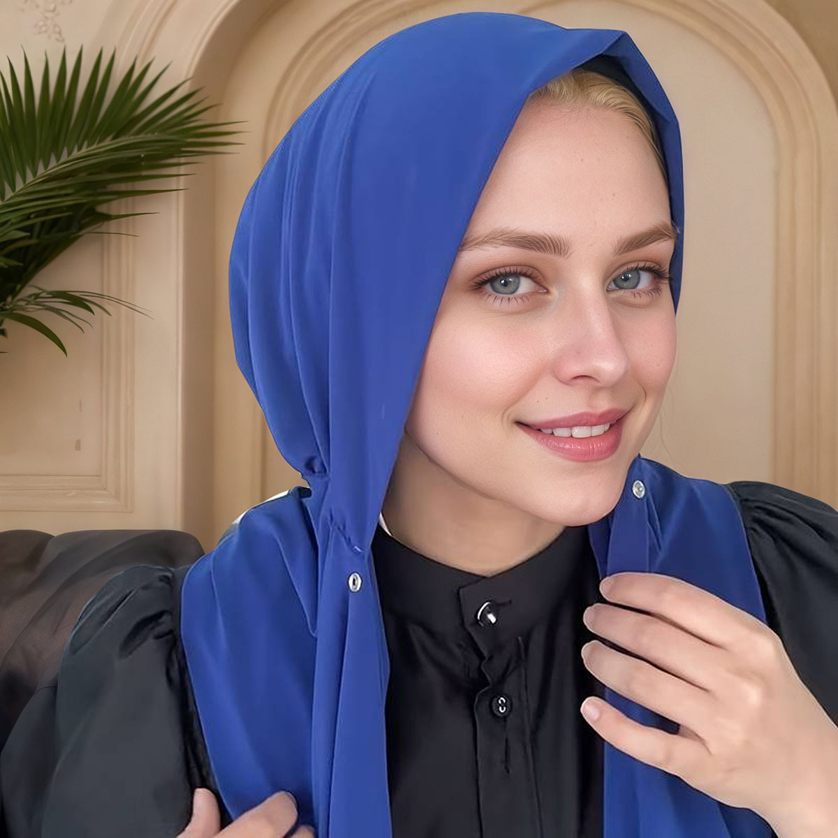 ムスリムファッション シンプル無地スカーフ帽子 スナップボタ - Women Fashion Hats のレビューと価格