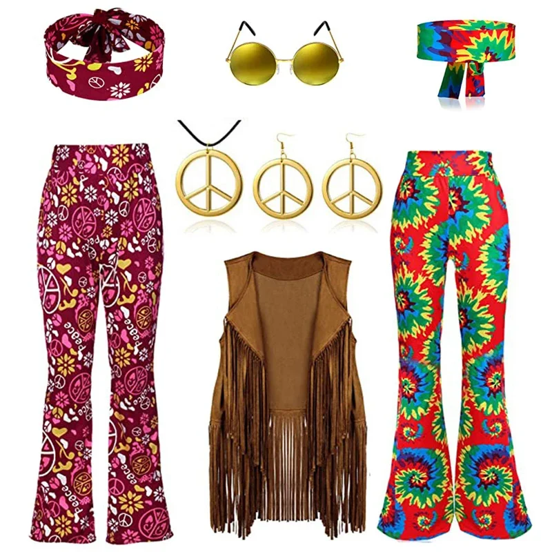 ヒッピーディスコ 60 年代 70 年代コスプレ衣装女性平和 - Women'S Fashion From The 70S のレビューと価格