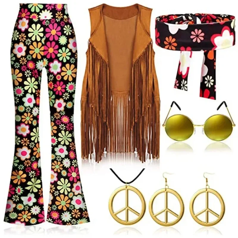 ヒッピーディスコ 60 年代 70 年代コスプレ衣装女性平和 - Women'S Fashion From The 70S のレビューと価格